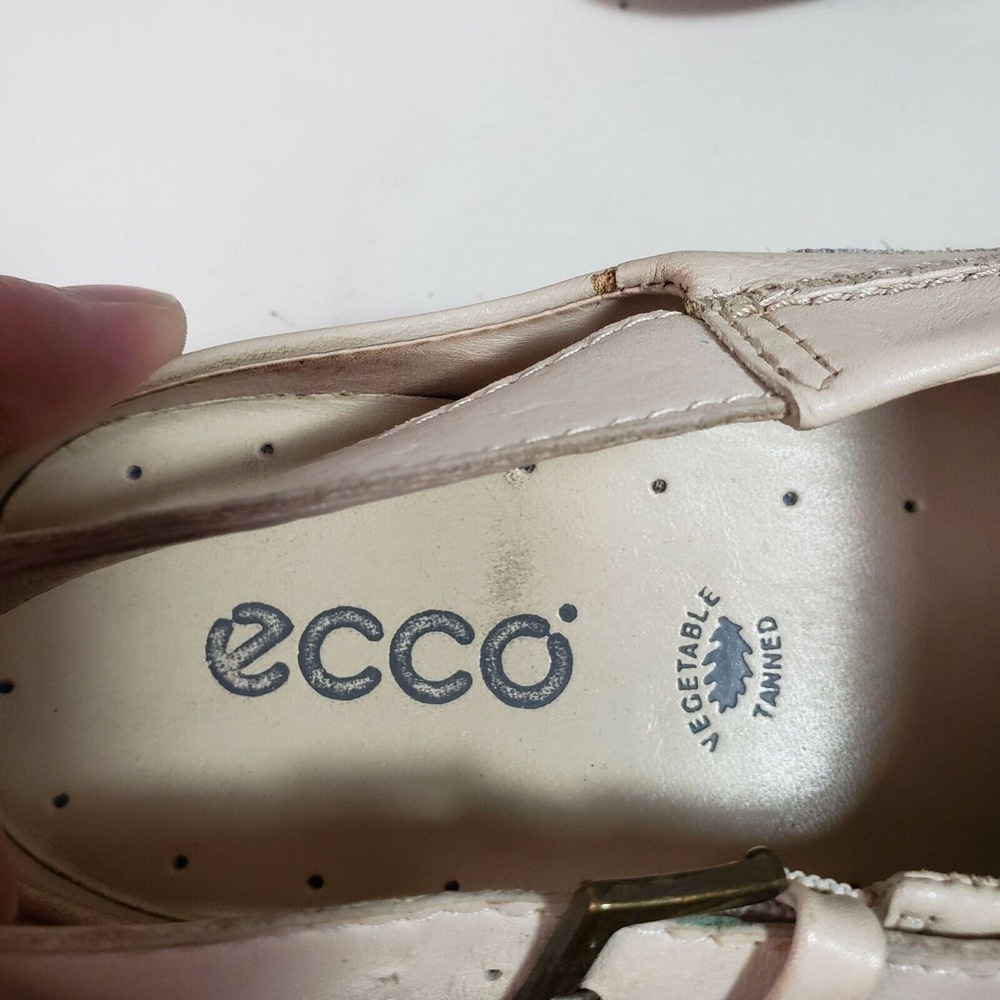 Ecco cream leather sling back mule size 4.5 - Picture 4 of 6